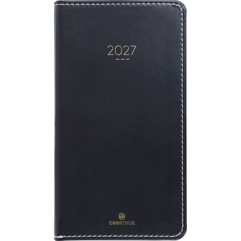 3664447230436-Agenda Eton - 1 semaine sur 2 pages - 9,5 x 17,5 cm - noir - Oberthur--0