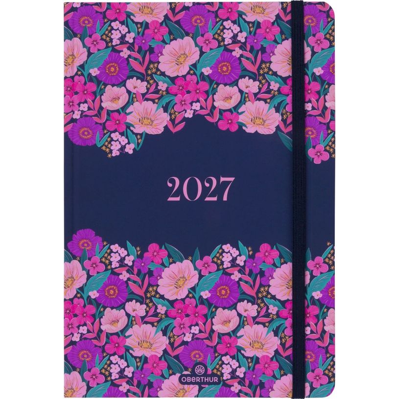 3664447229638-Agenda Anahita - 1 semaine sur 2 pages - 17 x 24,5 cm - marine - Oberthur--0