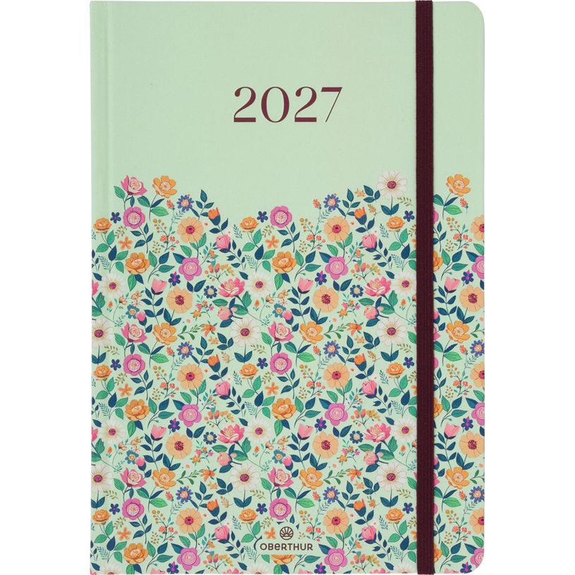 3664447229645-Agenda Anahita - 1 semaine sur 2 pages - 17 x 24,5 cm - vert clair - Oberthur--0