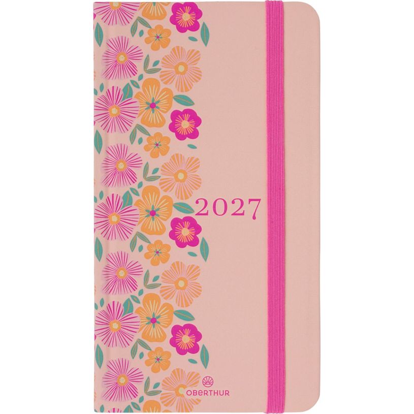 3664447229669-Agenda Anahita - 1 semaine sur 2 pages - 9,5 x 17,5 cm - pêche - Oberthur--0