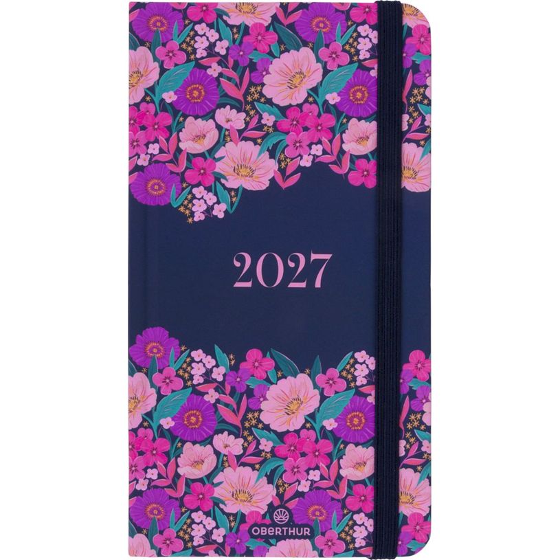 3664447229676-Agenda Anahita - 1 semaine sur 2 pages - 9,5 x 17,5 cm - marine - Oberthur--0
