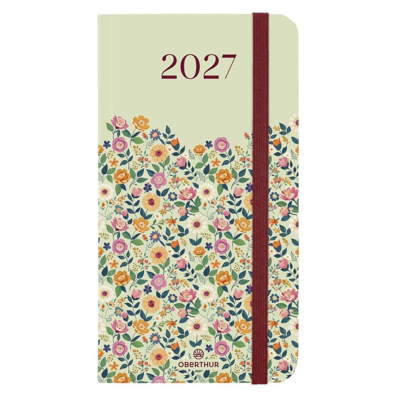 3664447229683-Agenda Anahita - 1 semaine sur 2 pages - 9,5 x 17,5 cm - vert clair - Oberthur--0