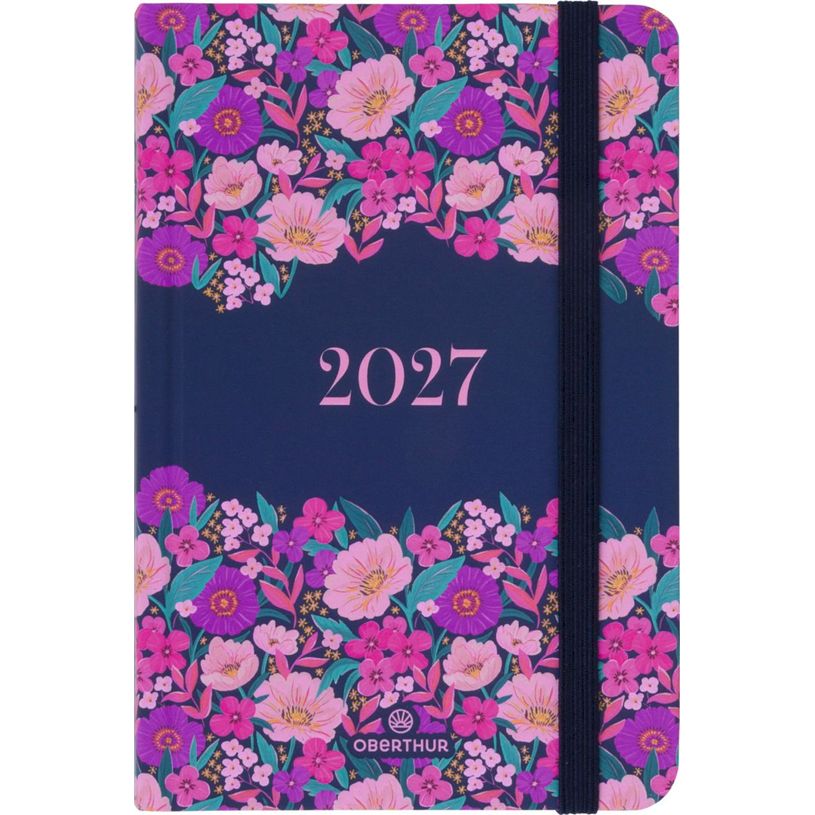 3664447229713-Agenda Anahita - 1 semaine sur 2 pages - 10 x 15 cm - marine - Oberthur--0
