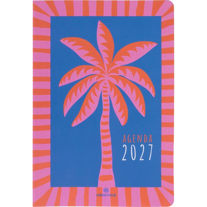 3664447234397-Agenda Escapade - 1 semaine sur 2 pages - 17 x 24,5 cm - palmier - Oberthur--0