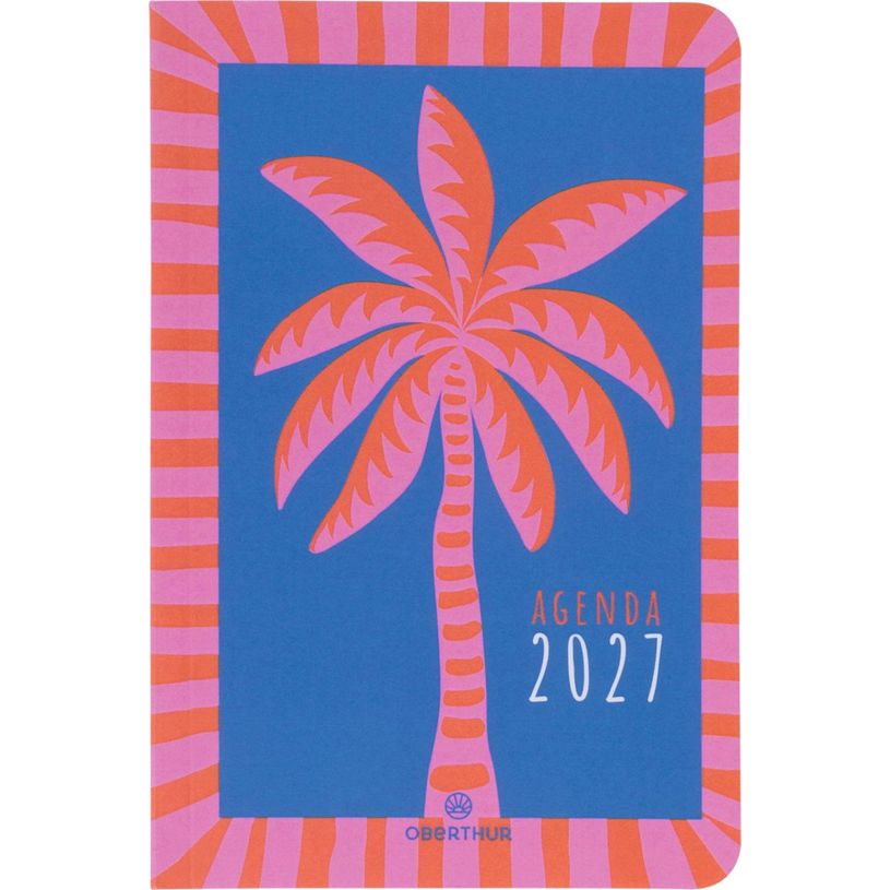 3664447234427-Agenda Escapade - 1 semaine sur 2 pages - 10 x 15 cm - palmier - Oberthur--0