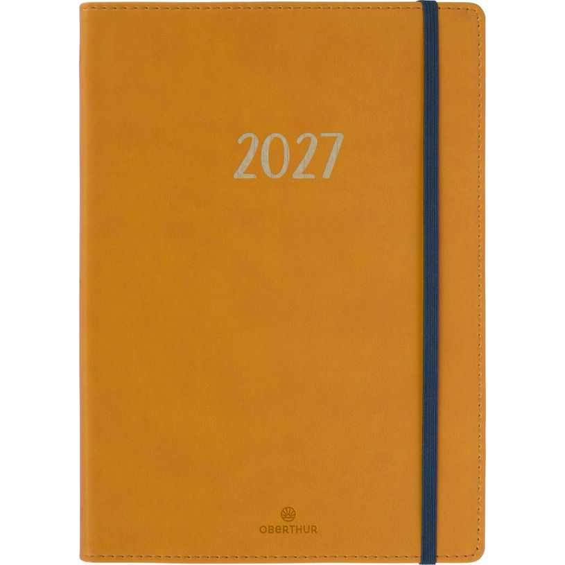 3664447229133-Agenda My Hello - 1 semaine sur 2 pages - 15,5 x 21,5 cm - moutarde - Oberthur--0