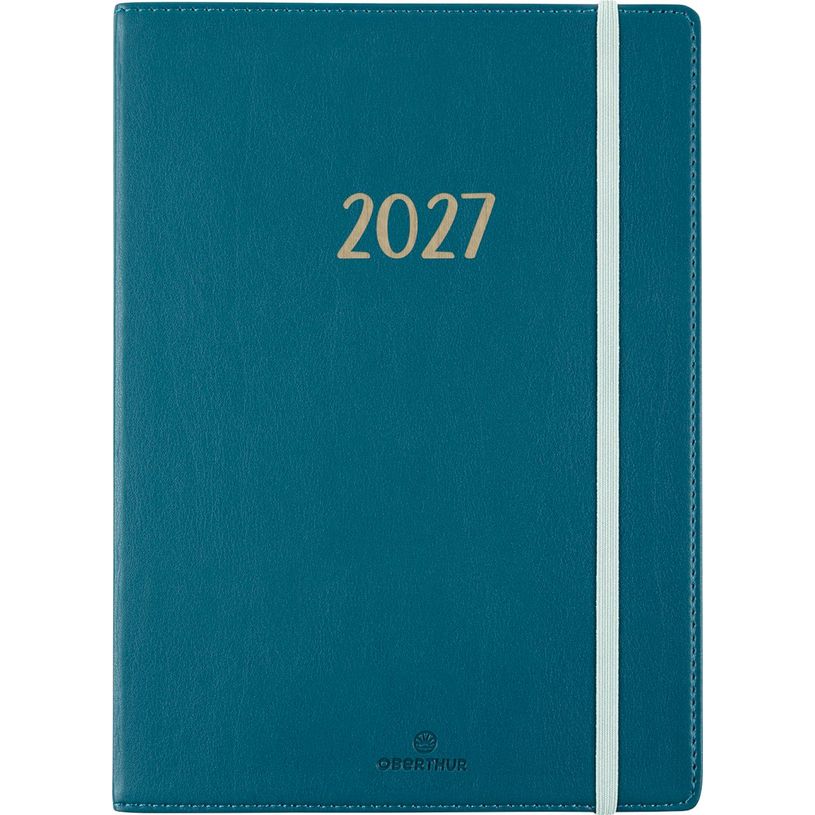 3664447229164-Agenda My Hello - 1 semaine sur 2 pages - 15,5 x 21,5 cm - bleu canard - Oberthur--0