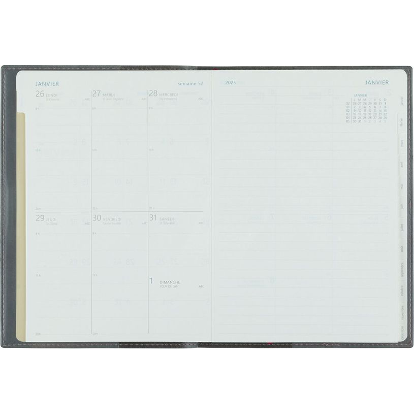 3664447232676-Recharge agenda - la semaine sur 1 page et une page de note - 14,9 x 21 cm - Oberthur--0