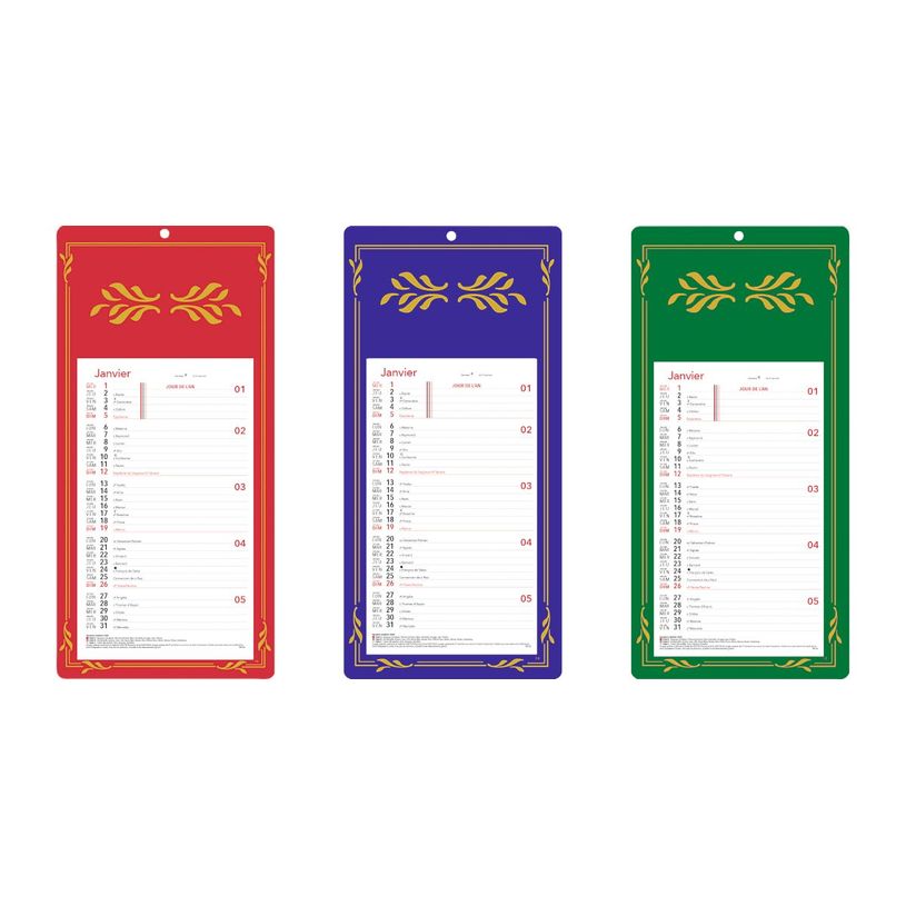 3664447230146-Plaque Skytos - mensuel 12 feuillets - 33,3 x 16 cm - 3 couleurs assorties - Oberthur--0
