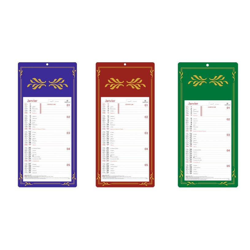 3664447231518-Plaque Skytos - mensuel 12 feuillets - 41,5 x 20 cm - 3 couleurs assorties - Oberthur--0