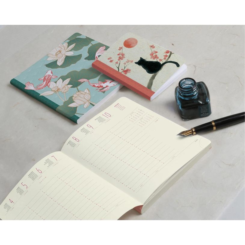 3660942091183-Agenda de bureau Sapporo Eurotime 18 - 1 semaine sur 2 pages - 15 x 17 cm - Chat - Exacompta--2