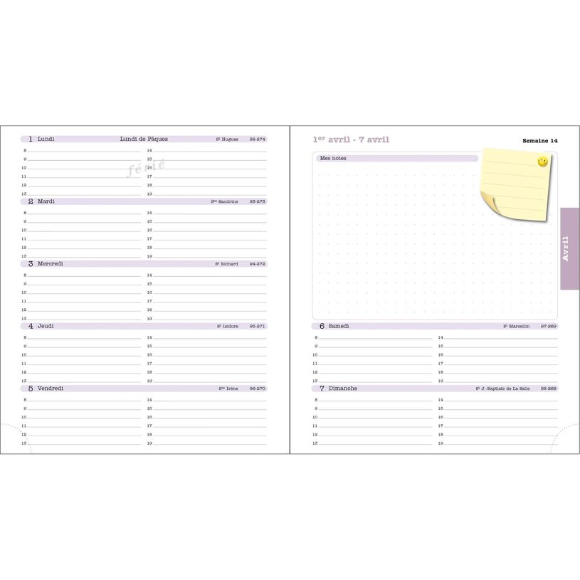 3660942091213-Agenda de bureau Alysse Lady 18 - 1 semaine sur 2 pages - 15 x 17 cm - disponible dans différentes cou--4