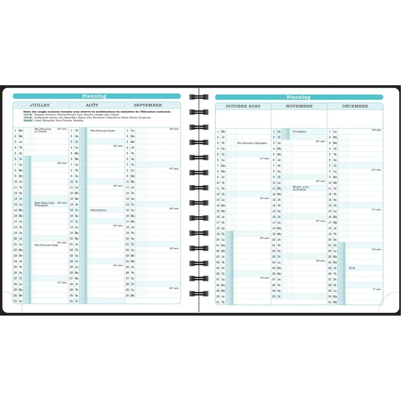 3660942091770-Agenda de bureau spiralé Sophie Adde Lady 18S - 1 semaine sur 2 pages - 15 x 17 cm - Oiseaux - Exacomp--9