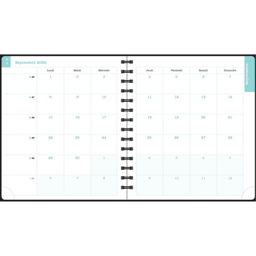 3660942091770-Agenda de bureau spiralé Sophie Adde Lady 18S - 1 semaine sur 2 pages - 15 x 17 cm - Oiseaux - Exacom--11