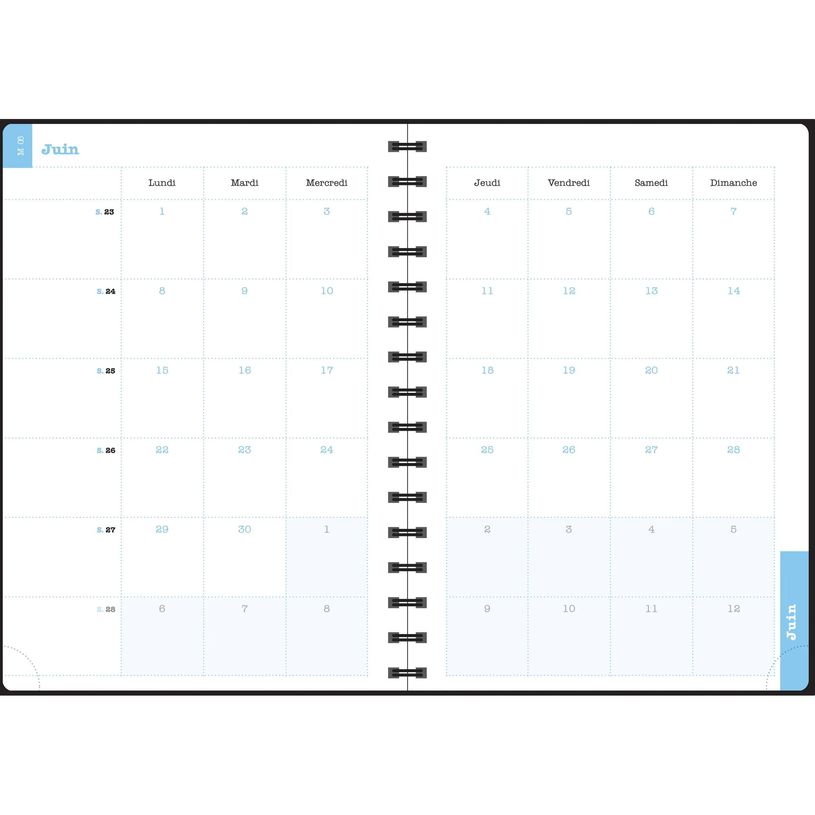 3660942091787-Agenda de bureau spiralé Sophie Adde Lady 20S - 1 semaine sur 2 pages - 15 x 21 cm - Cerisiers - Exaco--5