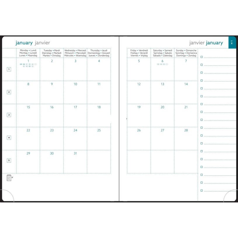 3660942091381-Agenda de bureau Mini Labo EasySlim 21 - 1 mois sur 2 pages - 15 x 21 cm - rose - Exacompta--1
