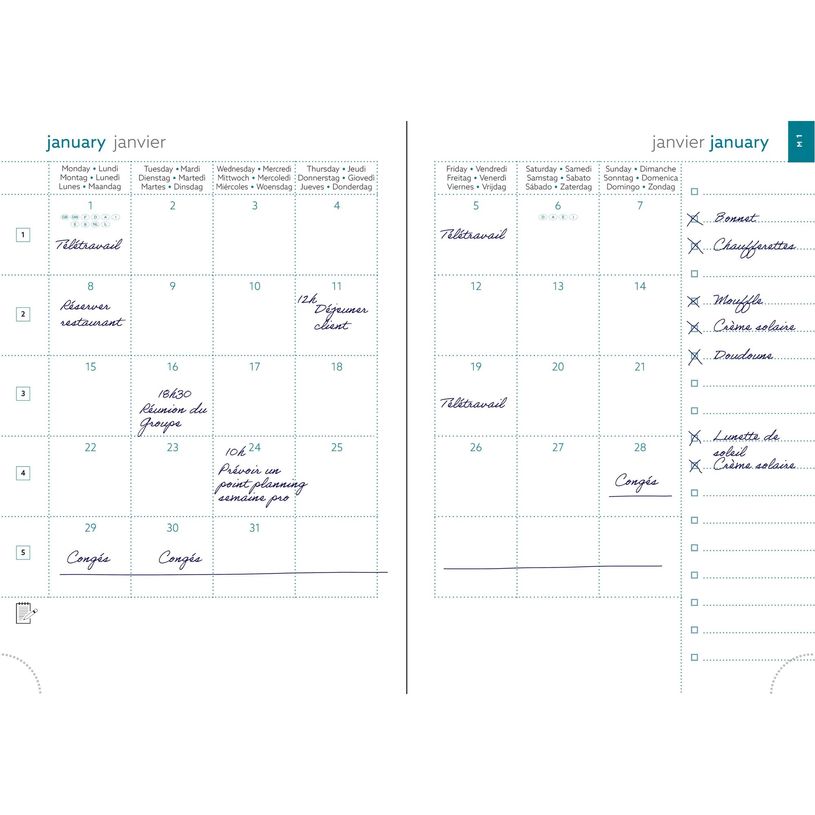 3660942091381-Agenda de bureau Mini Labo EasySlim 21 - 1 mois sur 2 pages - 15 x 21 cm - rose - Exacompta--3