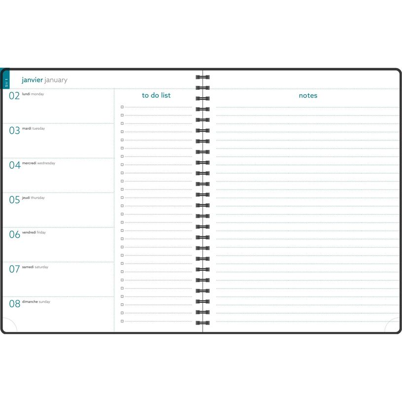 3660942091497-Agenda de bureau spiralé Mini Labo Easytime 27S - 1 semaine sur 1 page - 21 x 27 cm - rose - Exacompta--1