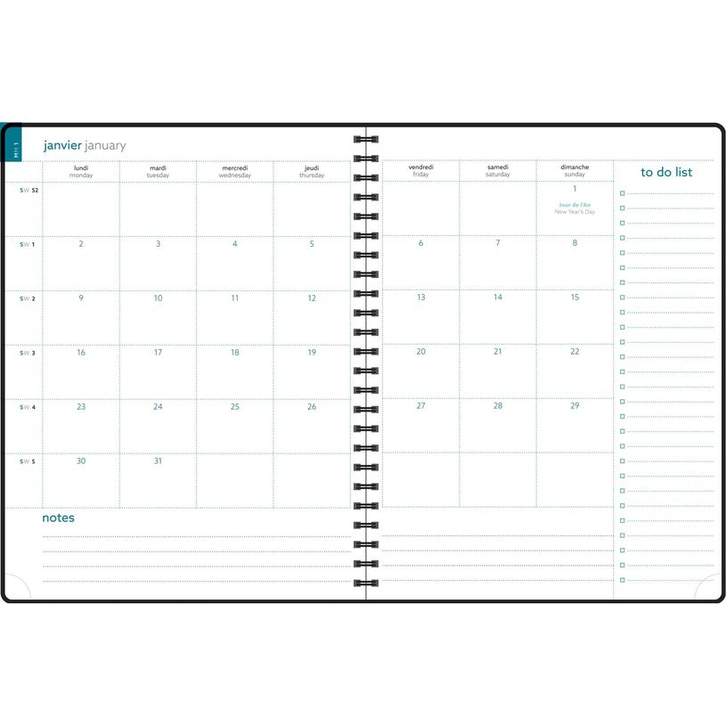 3660942091497-Agenda de bureau spiralé Mini Labo Easytime 27S - 1 semaine sur 1 page - 21 x 27 cm - rose - Exacompta--2