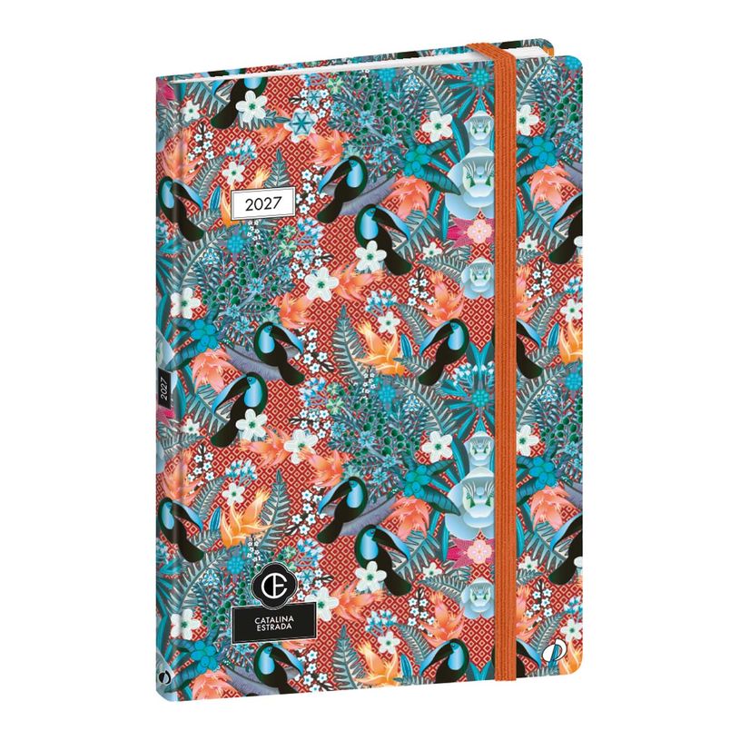 3371010543052-Quo Vadis - Agenda - Ministre - Semainier Planning - Français - Catalina Estrada - Toucan - 14 mois de décembre à janvier - 16x24 cm - Papier Clairefontaine blanc - Fabri--0
