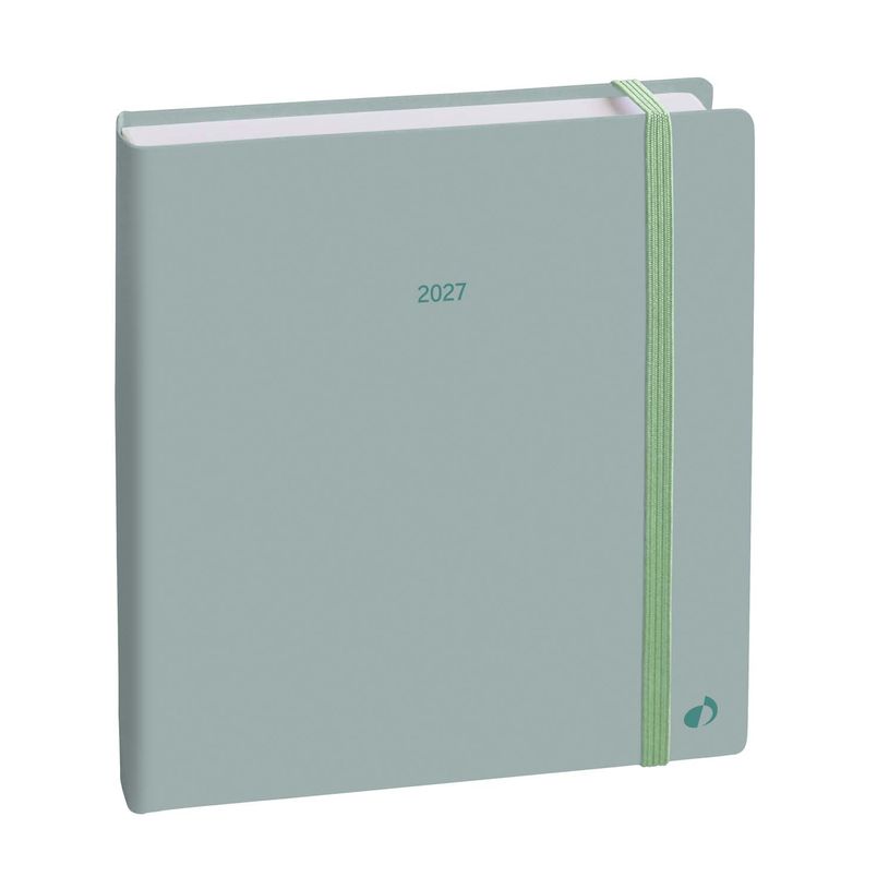 3371010544035-Quo Vadis - Agenda - Exécutif Color - Semainier Planning - Multilingue - Pastel - Vert clair - 13 mois de décembre à décembre - 16x16 cm - Papier Clairefontaine blanc - Fabri--0
