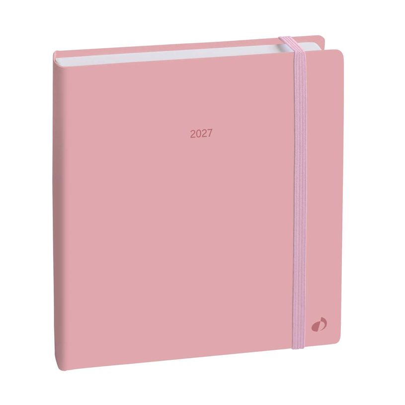 3371010544042-Quo Vadis - Agenda - Exécutif Color - Semainier Planning - Multilingue - Pastel - Rose clair - 13 mois de décembre à décembre - 16x16 cm - Papier Clairefontaine blanc - Fabri--0