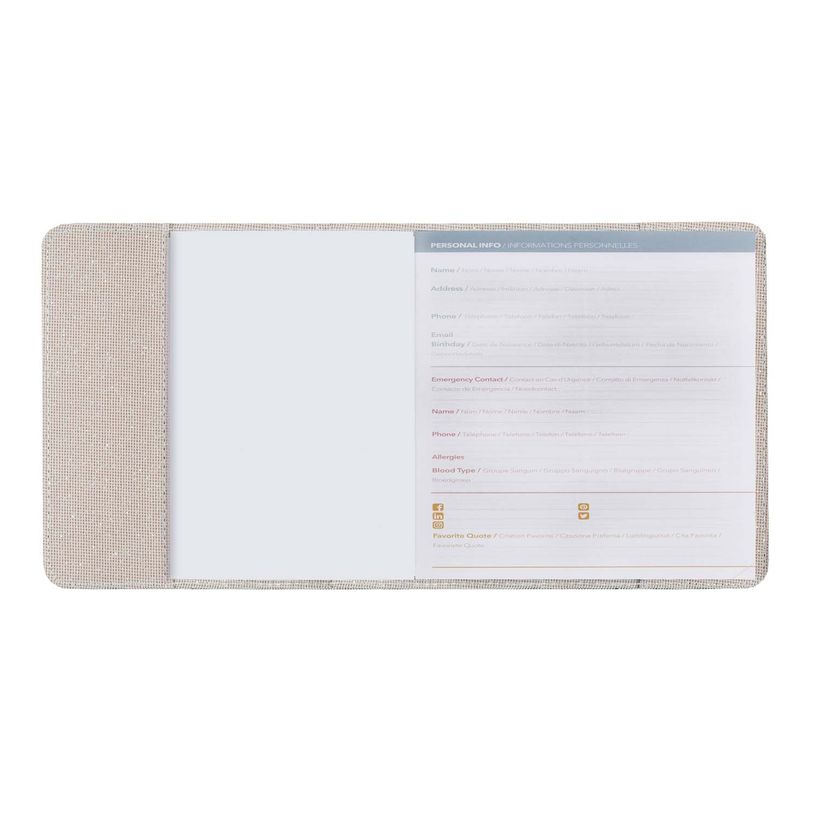 3371010544554-Quo Vadis - Agenda - Exécutif Color - Semainier Planning - Multilingue - Ella - Beige - 13 mois de décembre à décembre - 16x16 cm - Papier Clairefontaine blanc - Fabri--2