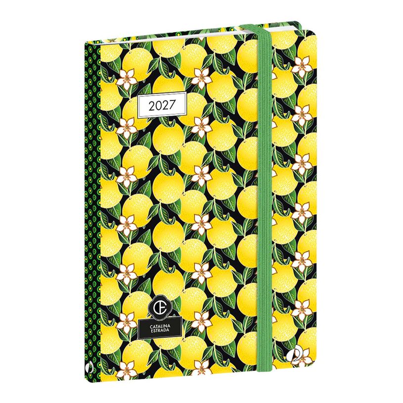 3371010543045-Quo Vadis - Agenda - Affaires - Semainier Planning - Français - Catalina Estrada - Citron - 14 mois de décembre à janvier - 10x15 cm - Papier Clairefontaine blanc - Fabri--0