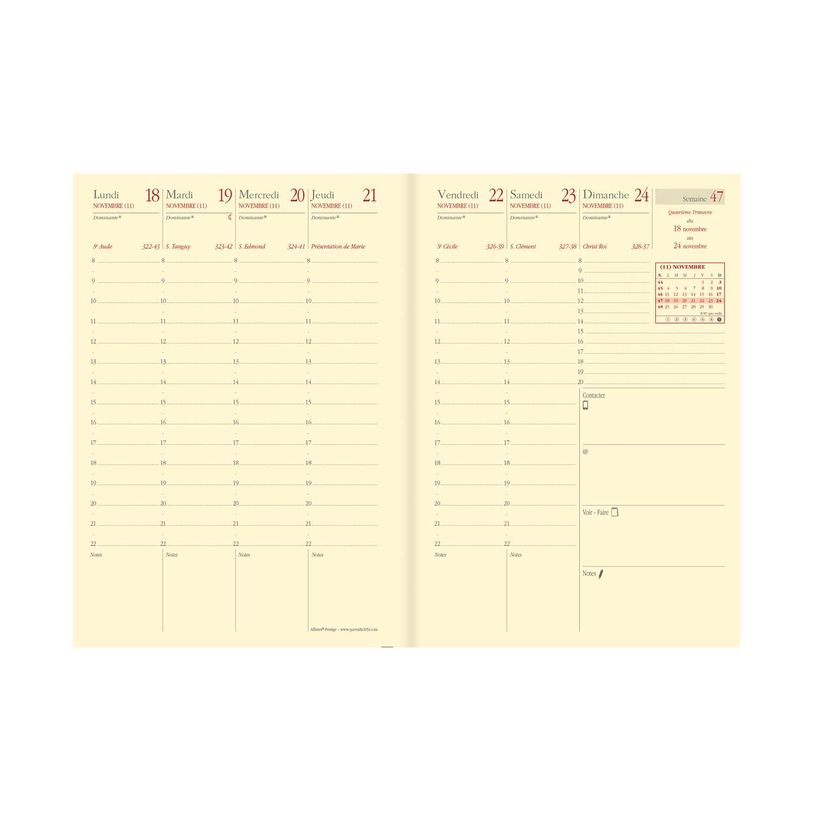 3371010549344-Quo Vadis - Agenda avec répertoire - Affaires Prestige - Semainier Planning - Français - Marlow - Gris - 14 mois de décembre à j--1