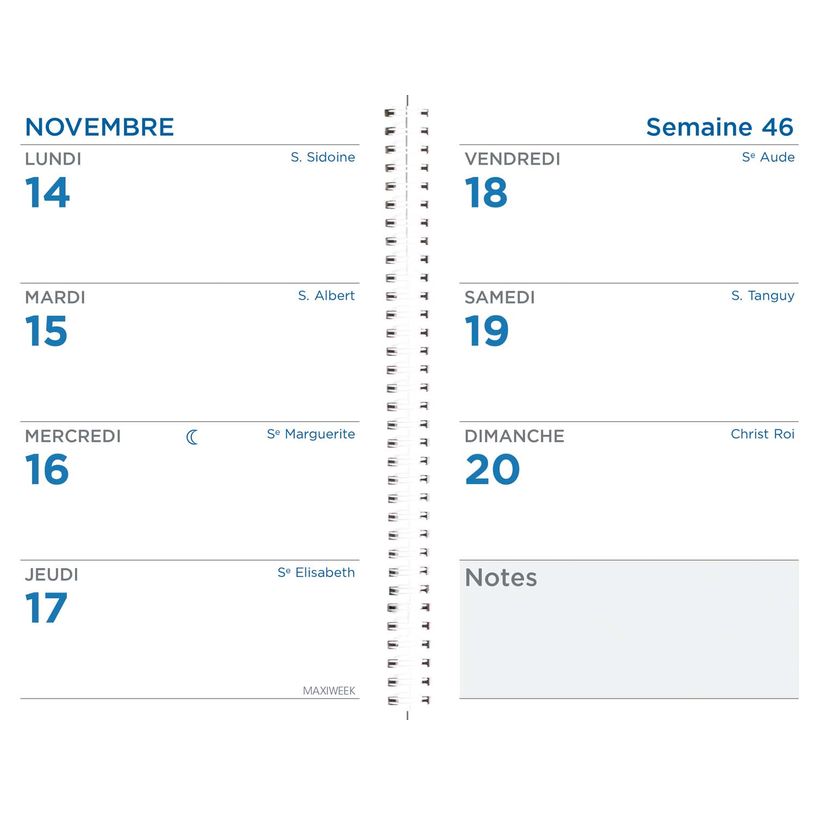3371010545681-Quo Vadis - Agenda - Spiralé - Maxiweek 1015 S - Semainier Horizontal - Français - Marron - 13 mois de décembre à décembre - 10x15 cm - Papier Clairefontaine blanc - Fabri--1