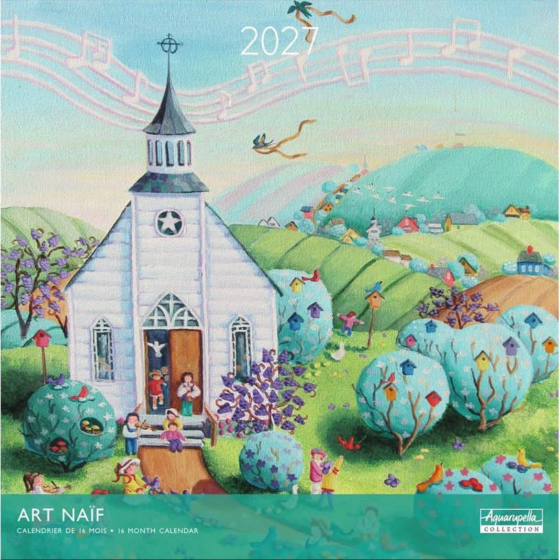 3494150184777-Calendrier mensuel 30X30cm ART NAIF - 16 mois Aquarupella--0
