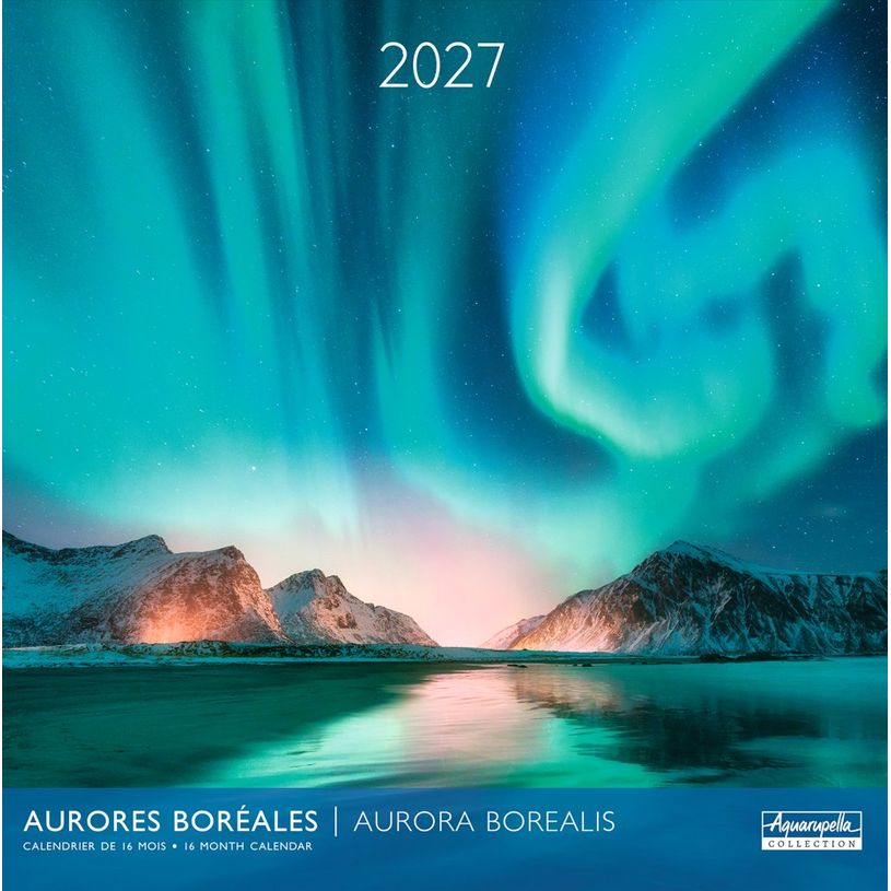 3494150184784-Calendrier mensuel 30X30cm AURORES BOREALES - 16 mois Aquarupella--0