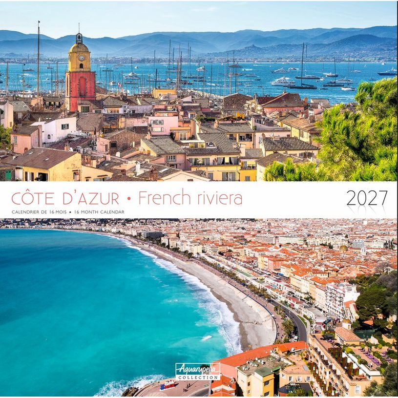 3494150184913-Calendrier mensuel 30X30cm COTE D'AZUR - 16 mois Aquarupella--0