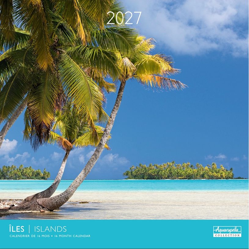 3494150185019-Calendrier mensuel 30X30cm ILES - 16 mois Aquarupella--0