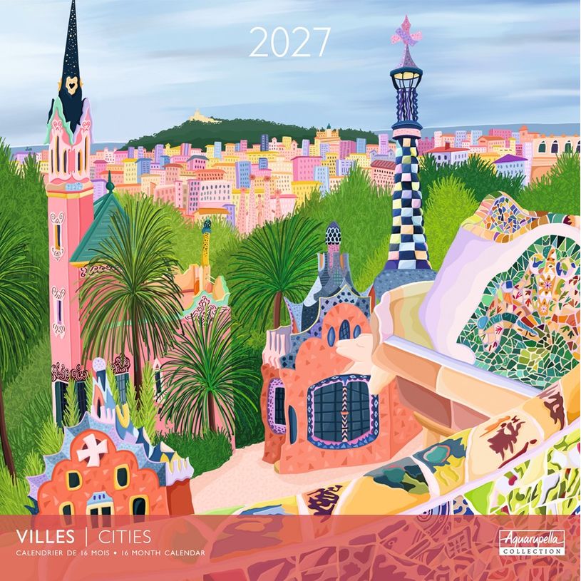 3494150185286-Calendrier mensuel 30X30cm VILLES - 16 mois Aquarupella--0