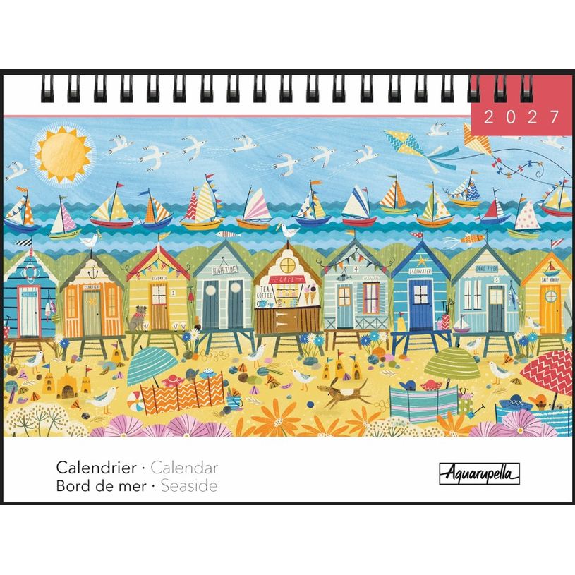3494150187358-Calendrier chevalets mensuel 18X13,5cm BORD DE MER - 12 mois Aquarupella  --0