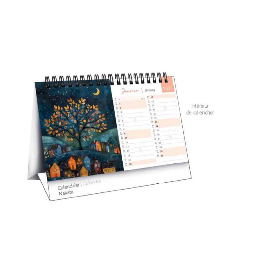 3494150187402-Calendrier chevalets mensuel 18X13,5cm NAKATA - 12 mois Aquarupella  --1