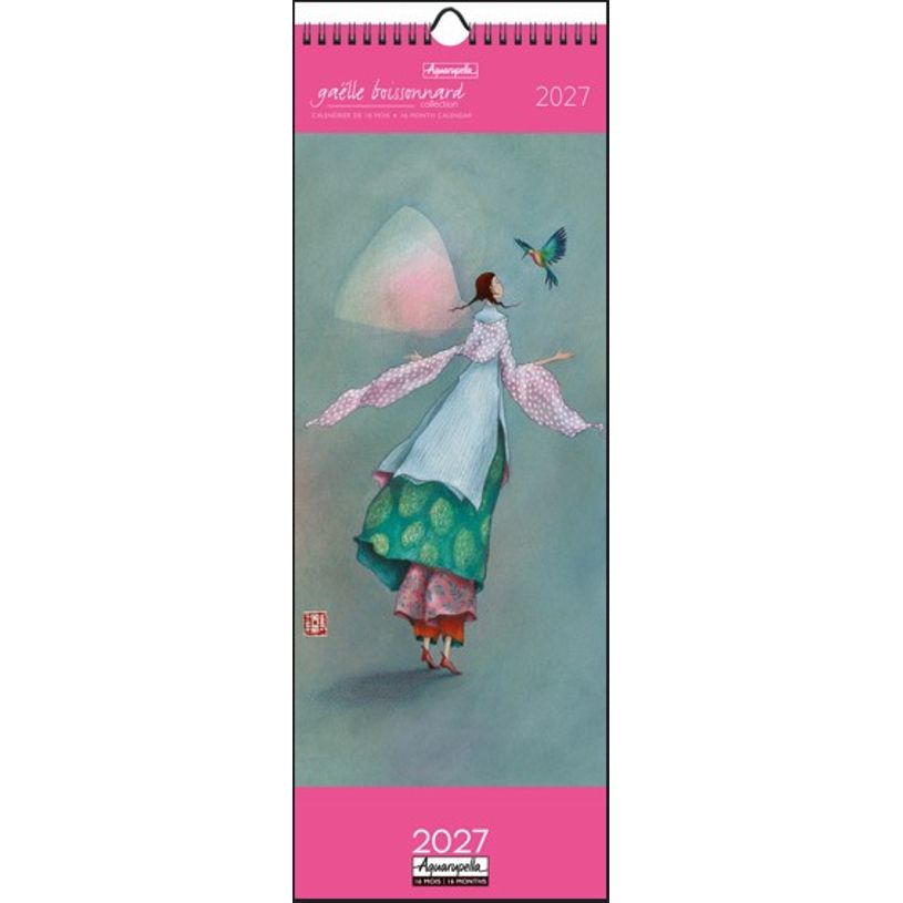 3494150186931-Calendrier long mensuel 16,5X41cm GB - L'ENVOL - 12 mois Aquarupella --0
