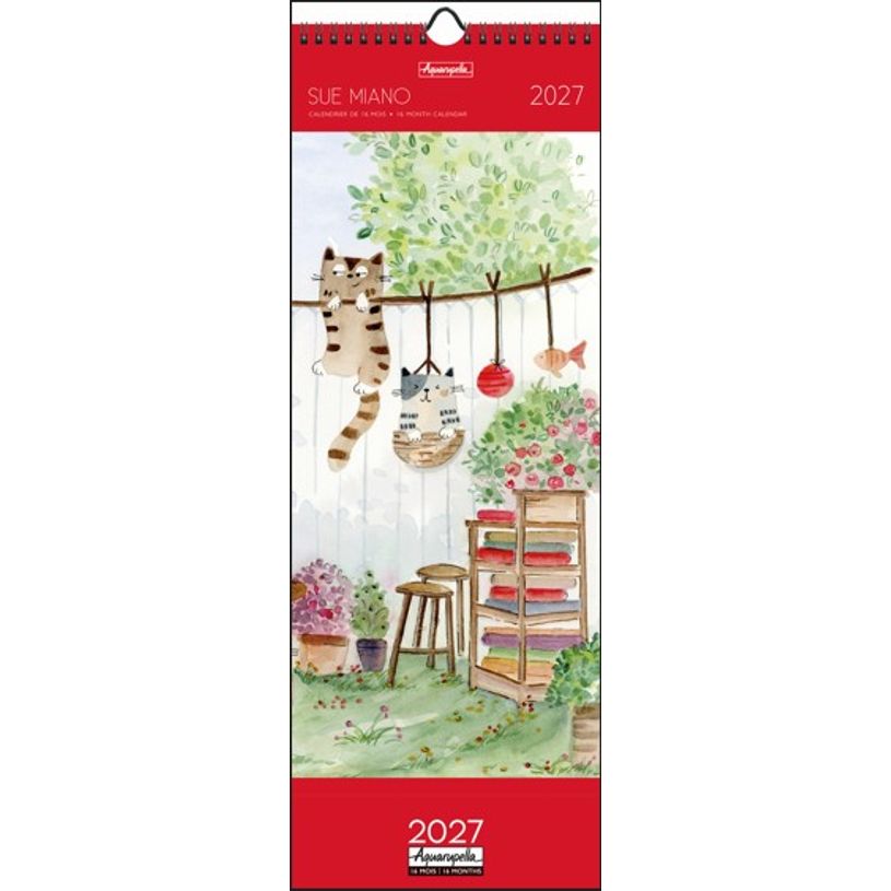 3494150186955-Calendrier long mensuel 16,5X41cm SUE MIANO - 12 mois Aquarupella --0