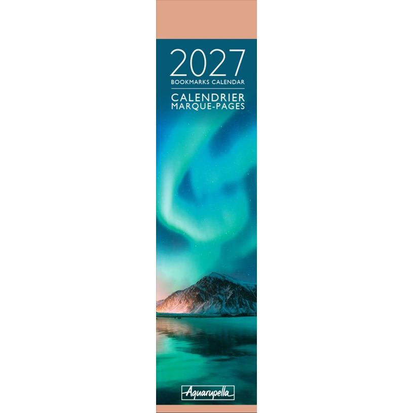 3494150186542-Calendrier marque-pages mensuel 4X16cm AURORES BOREALES PHOTOS --0