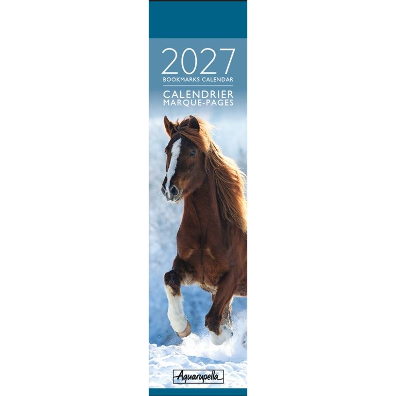 3494150186580-Calendrier marque-pages mensuel 4X16cm CHEVAUX PHOTOS --0