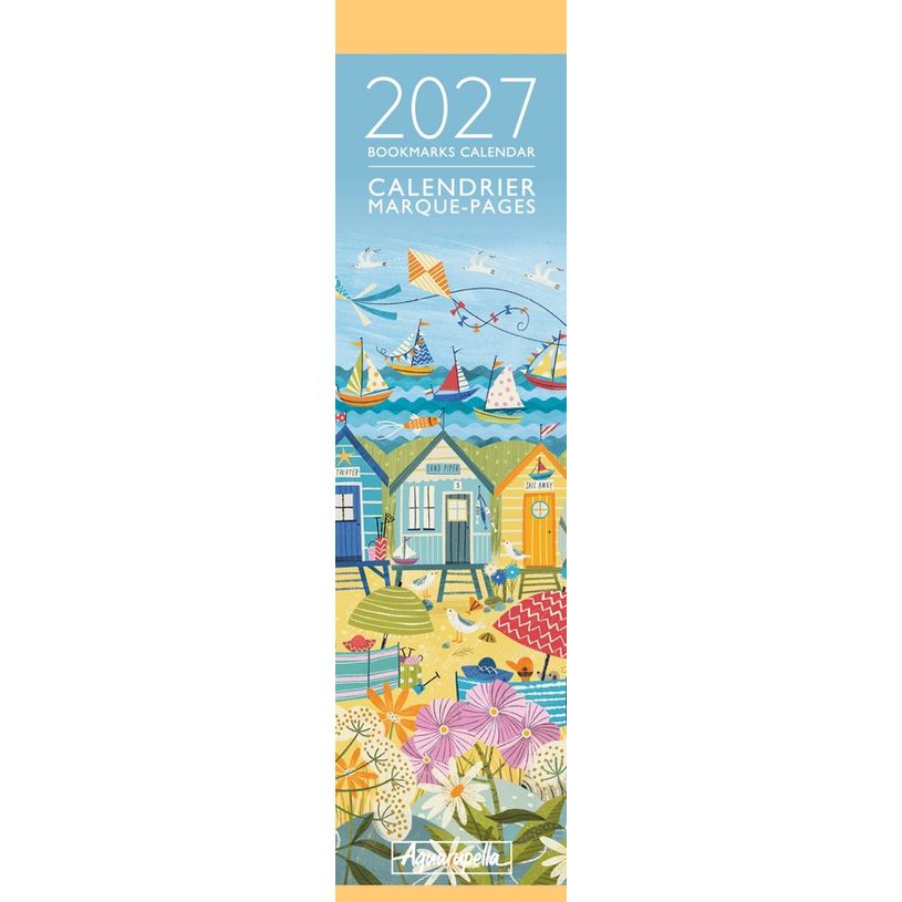 3494150185668-Calendrier marque-pages mensuel 4X16cm BORD DE MER ILLUSTRATIONS --0