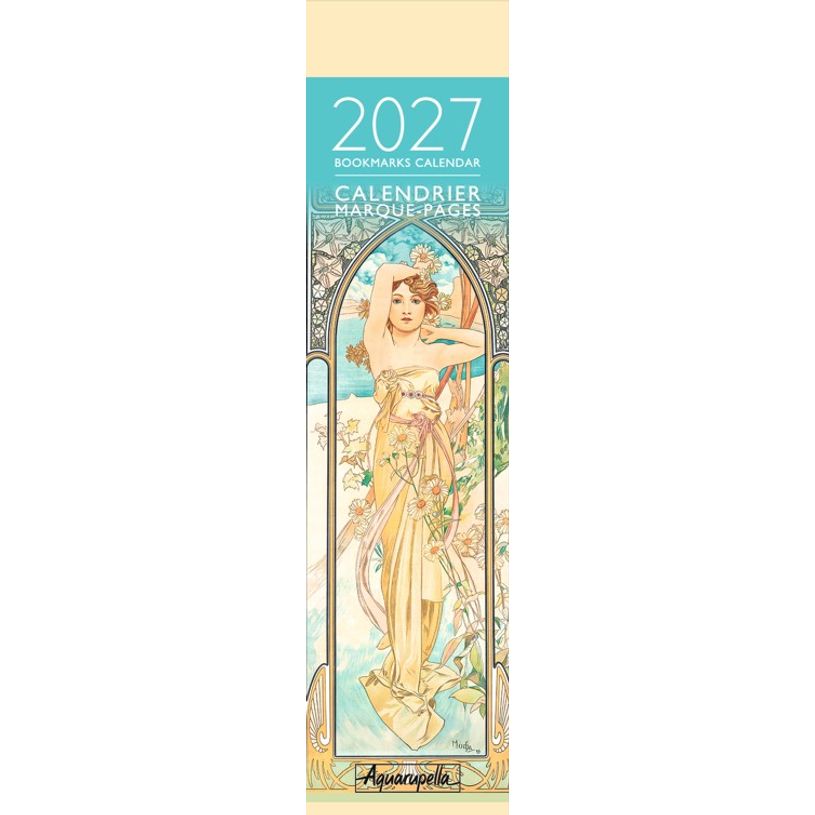 3494150185729-Calendrier marque-pages mensuel 4X16cm MUCHA ILLUSTRATIONS --0
