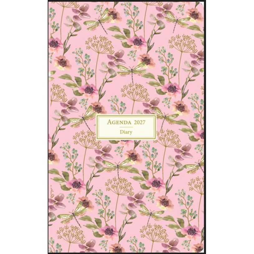 3494150187495-Agenda semaine 13X21cm HERBIER ROSE -  12 mois Aquarupella --0