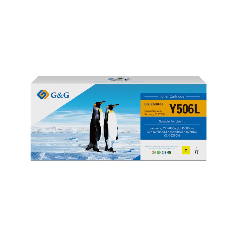 6941784793563-Cartouche laser remanufacturée Samsung CLT-506 - Jaune - G&G--0