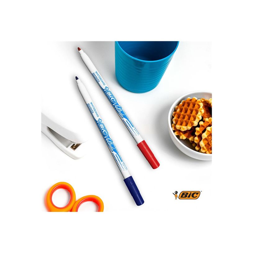 3086124172813-BIC – 6 feutres effaçables Velleda – pointe fine - 3 bleus, 1 noir, 1 rouge, 1 vert-P_405269094_2-1