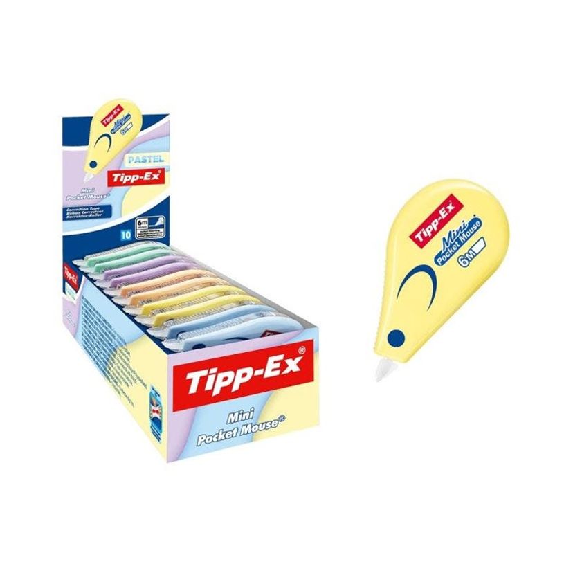 3086124126243-Tipp-Ex Mini Pocket Mouse - Ruban correcteur - 5 mm x 6 m - blanc mat - violet, vert, jaun-P_405269198_1-0