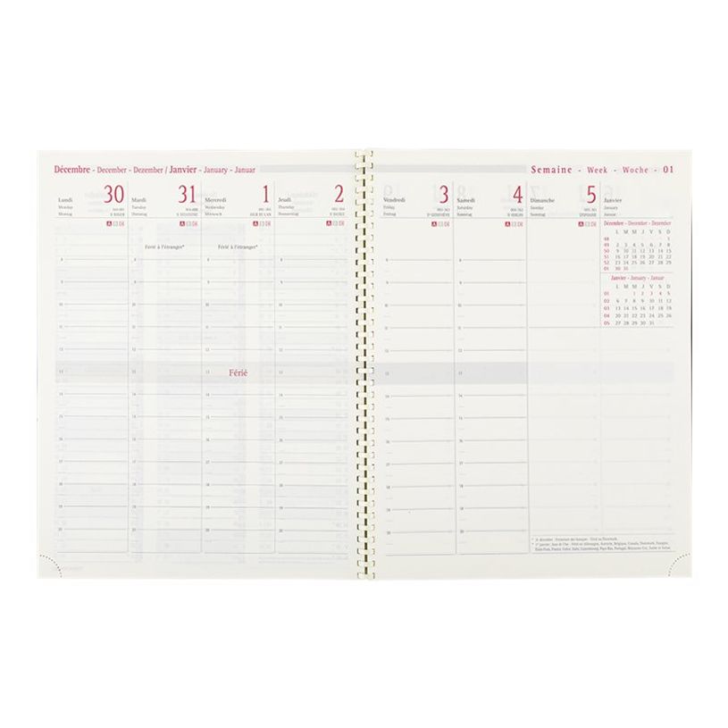 3664447235196-Recharge agenda spiralé - 1 semaine sur 2 pages - 21 x 27 cm - grille contemporaine - Obe-P_405269624_1-2