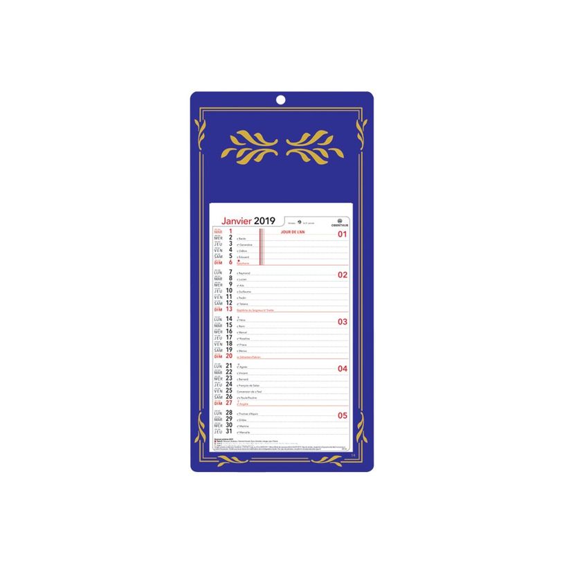 3664447230146-Plaque Skytos - mensuel 12 feuillets - 33,3 x 16 cm - 3 couleurs assorties - Oberthur-P_405269628_1-5