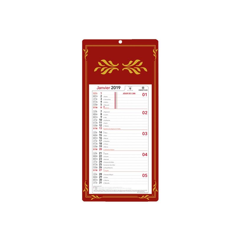 3664447231518-Plaque Skytos - mensuel 12 feuillets - 41,5 x 20 cm - 3 couleurs assorties - Oberthur-P_405269629_1-6